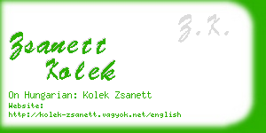 zsanett kolek business card